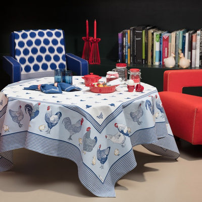 Beauville Picoti Blue Tablecloth