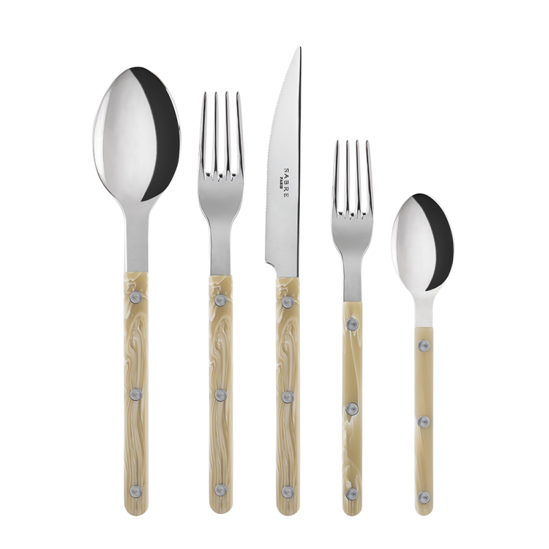 Sabre Paris Bistort Shiny Horn 5-piece Place Setting