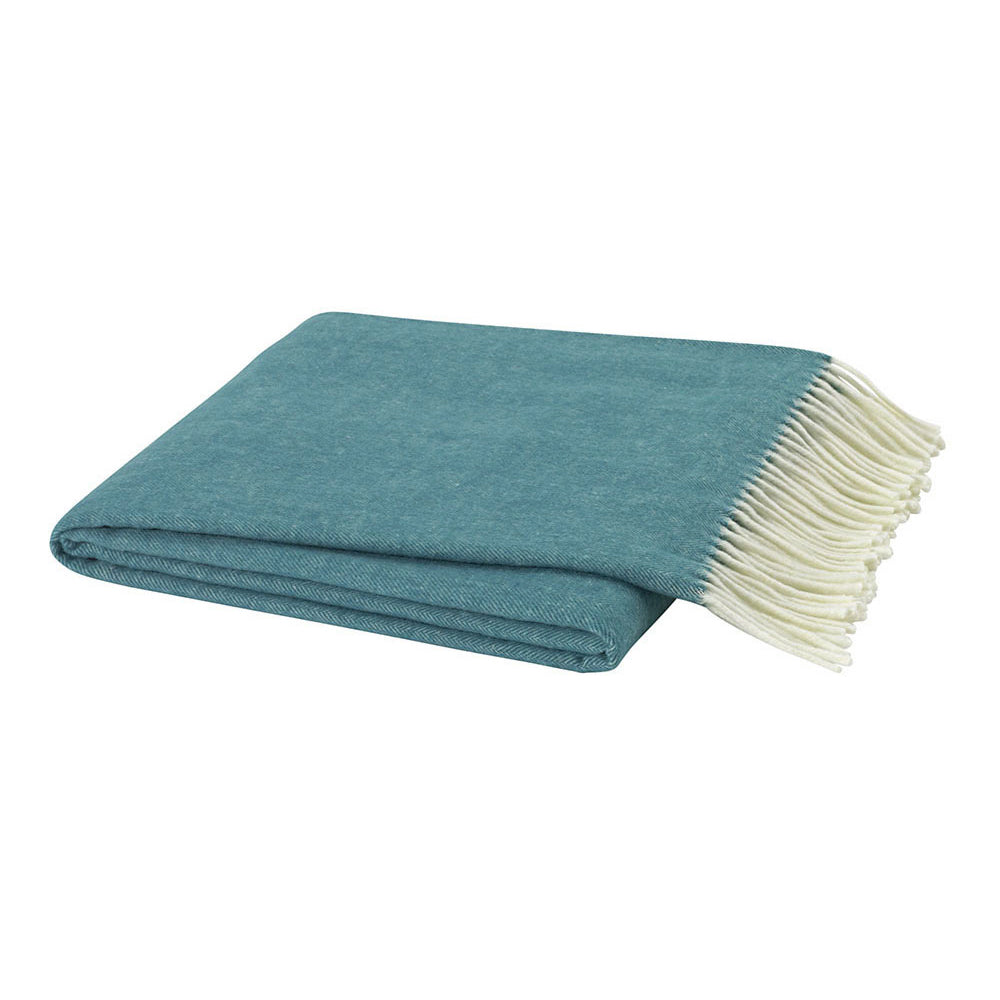 Blue herringbone store throw blanket