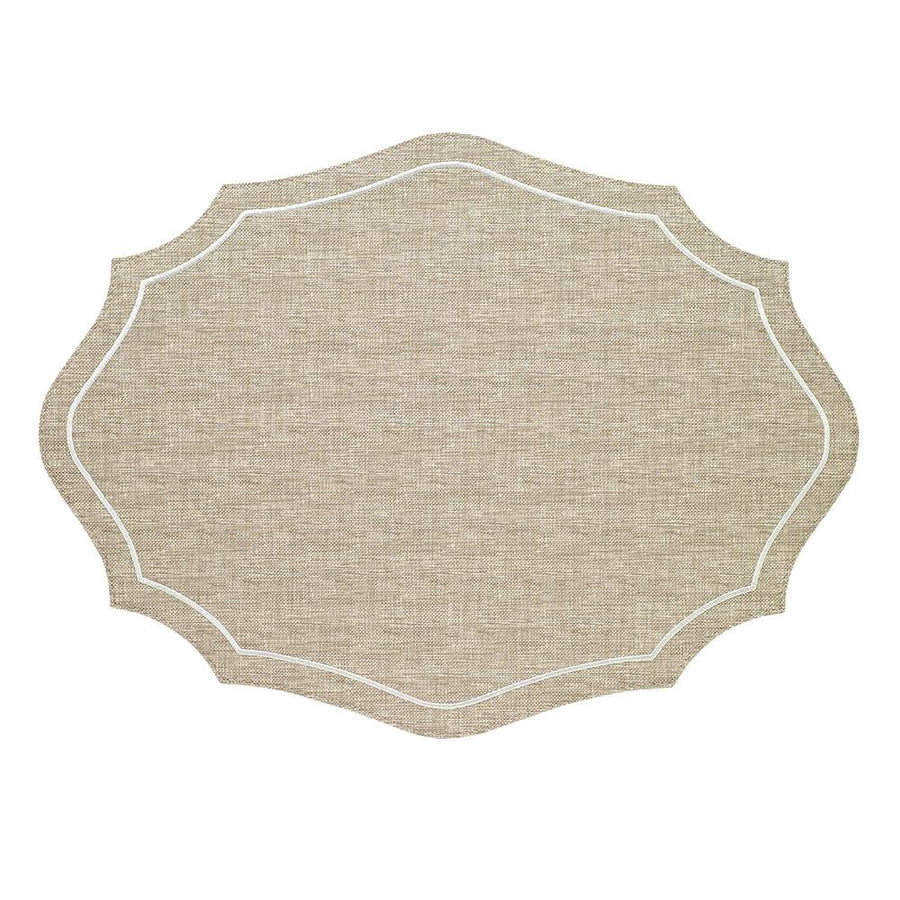Bodrum Linens Byzantine Beige White Placemat