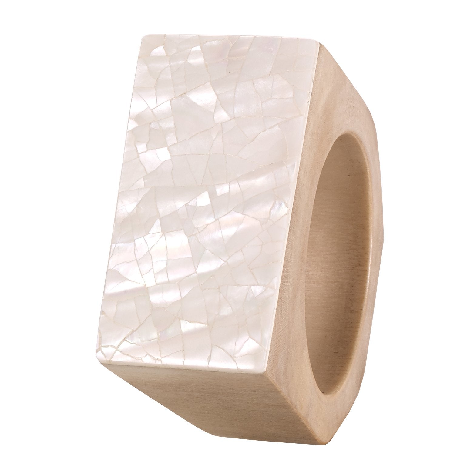 Bodrum Linens Cracked Shell Pearl Napkin Ring