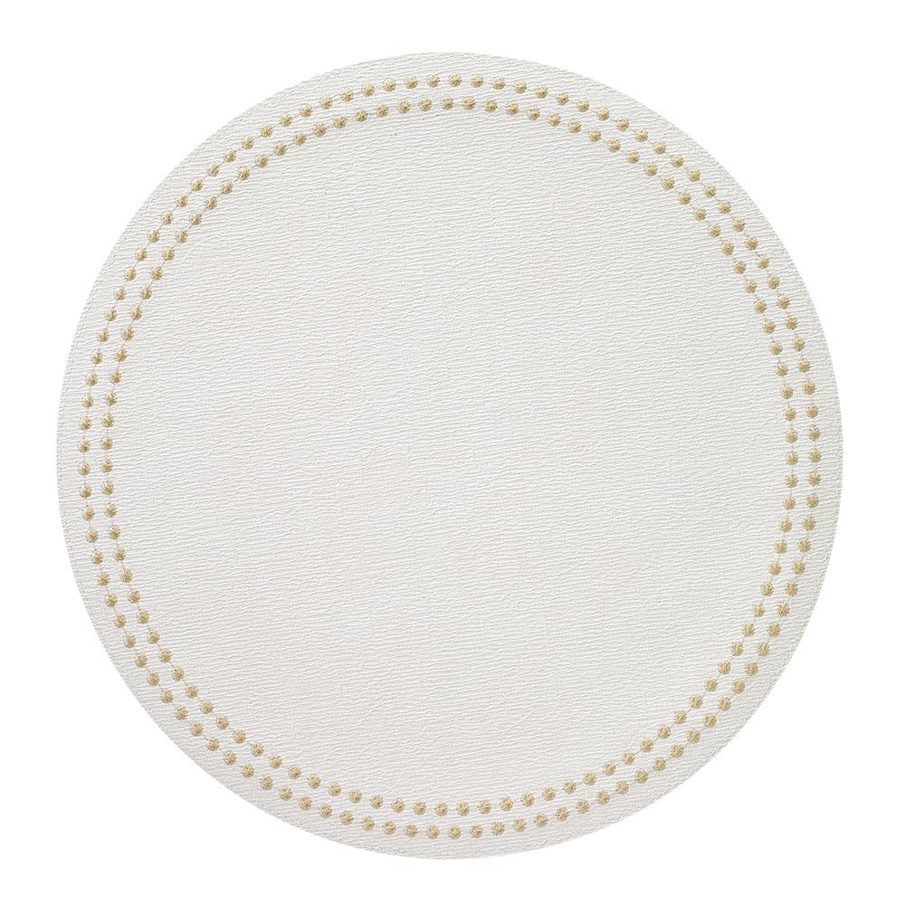 Bodrum Linens Pearls White/Gold Placemat
