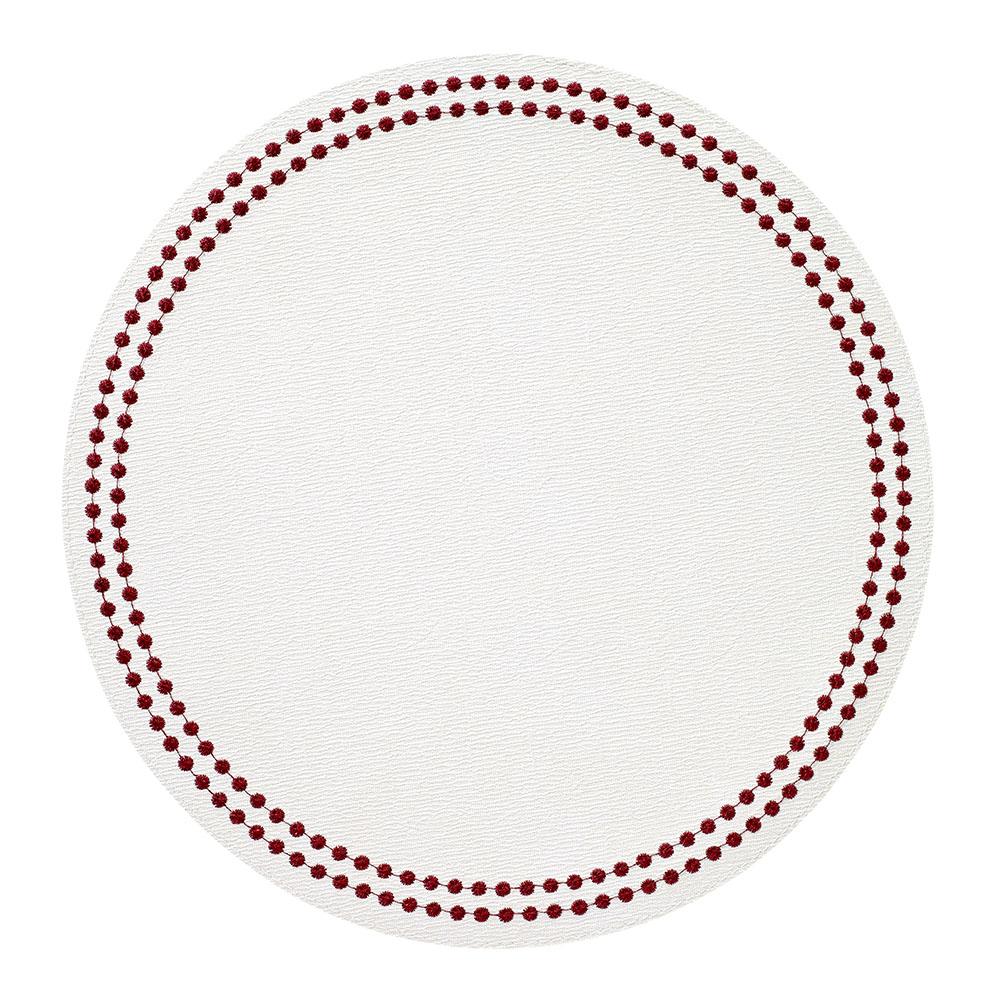 Bodrum Linens Pearls White/Ruby Placemat