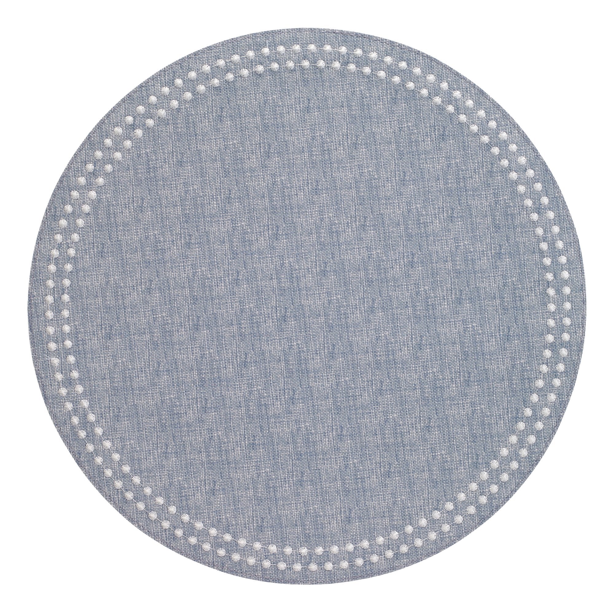 Bodrum Linens Pearls Bluebell/White Placemat