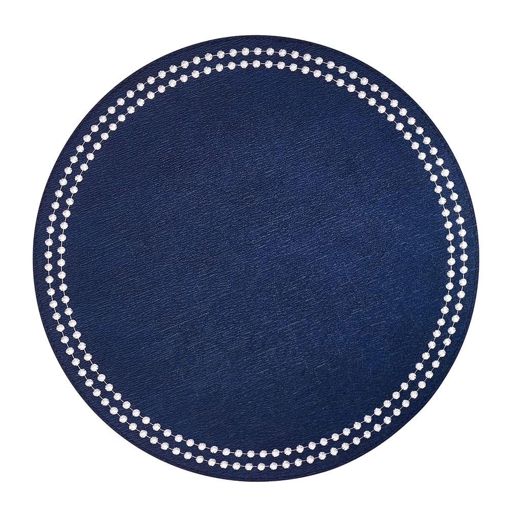 Bodrum Linens Pearls Navy/White Placemat