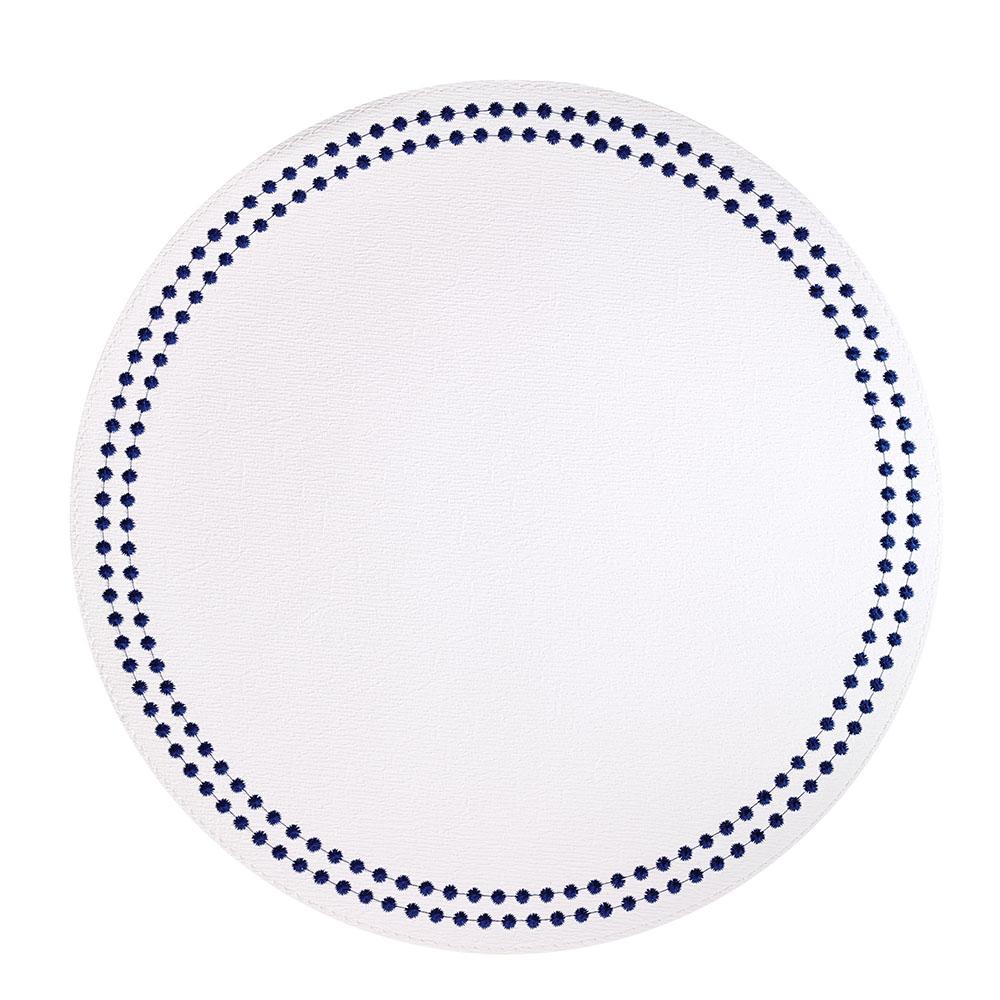 Bodrum Linens Pearls White/Navy Placemat