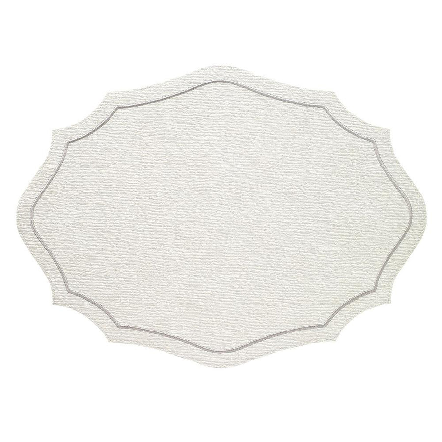 Bodrum Linens Byzantine Antique White/Silver Placemat