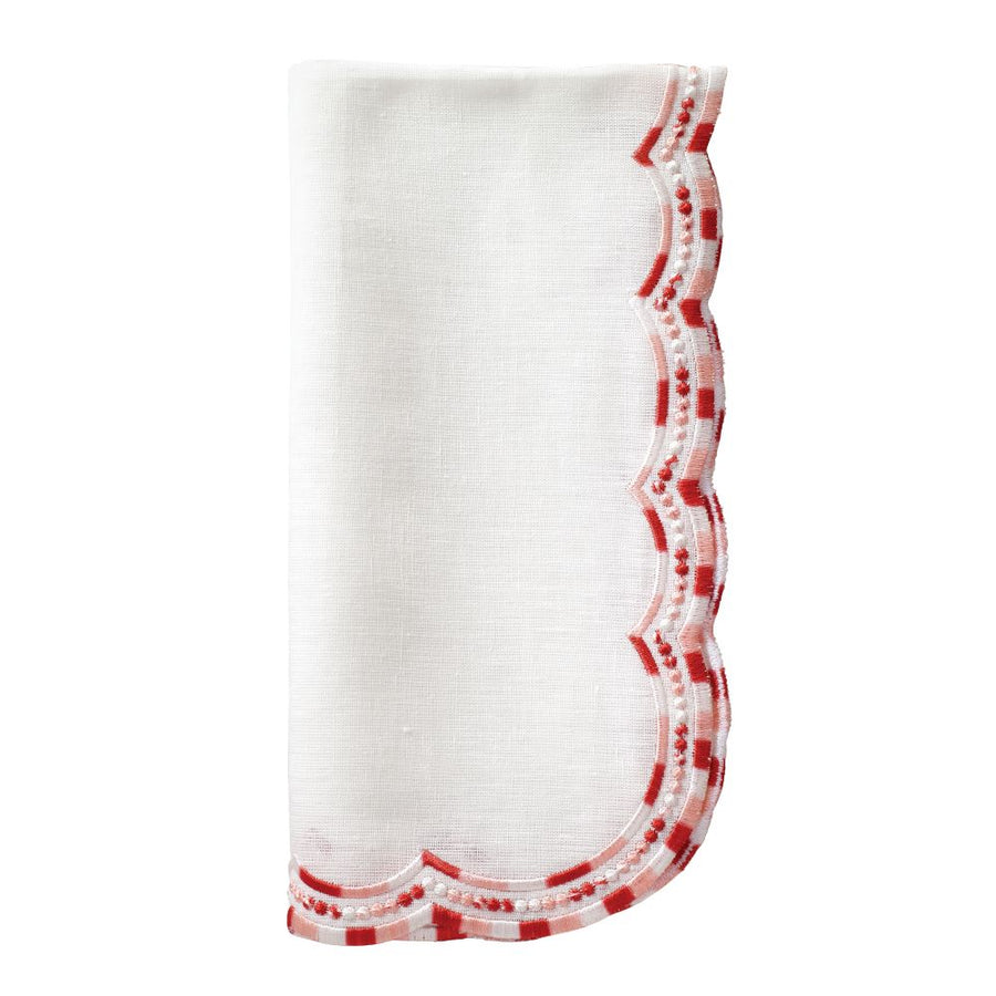 Bodrum Linens Belgravia Red Napkin