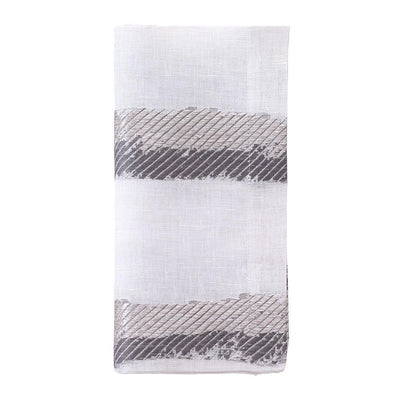 Bodrum Linens Brushstroke Grey Napkin