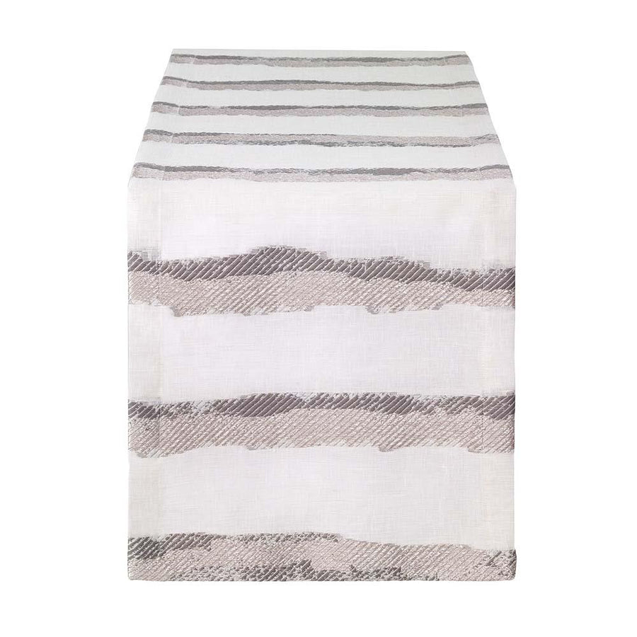 Bodrum Linens Brushstroke Grey Runner