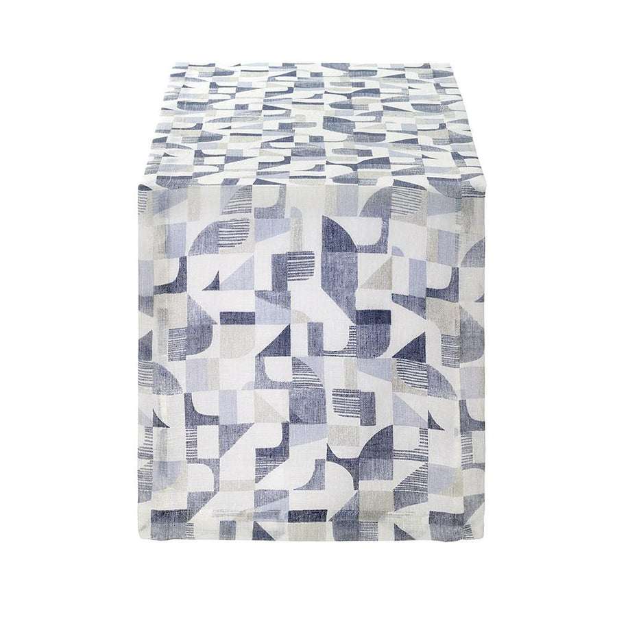 Bodrum Linens Geo Blue Runner