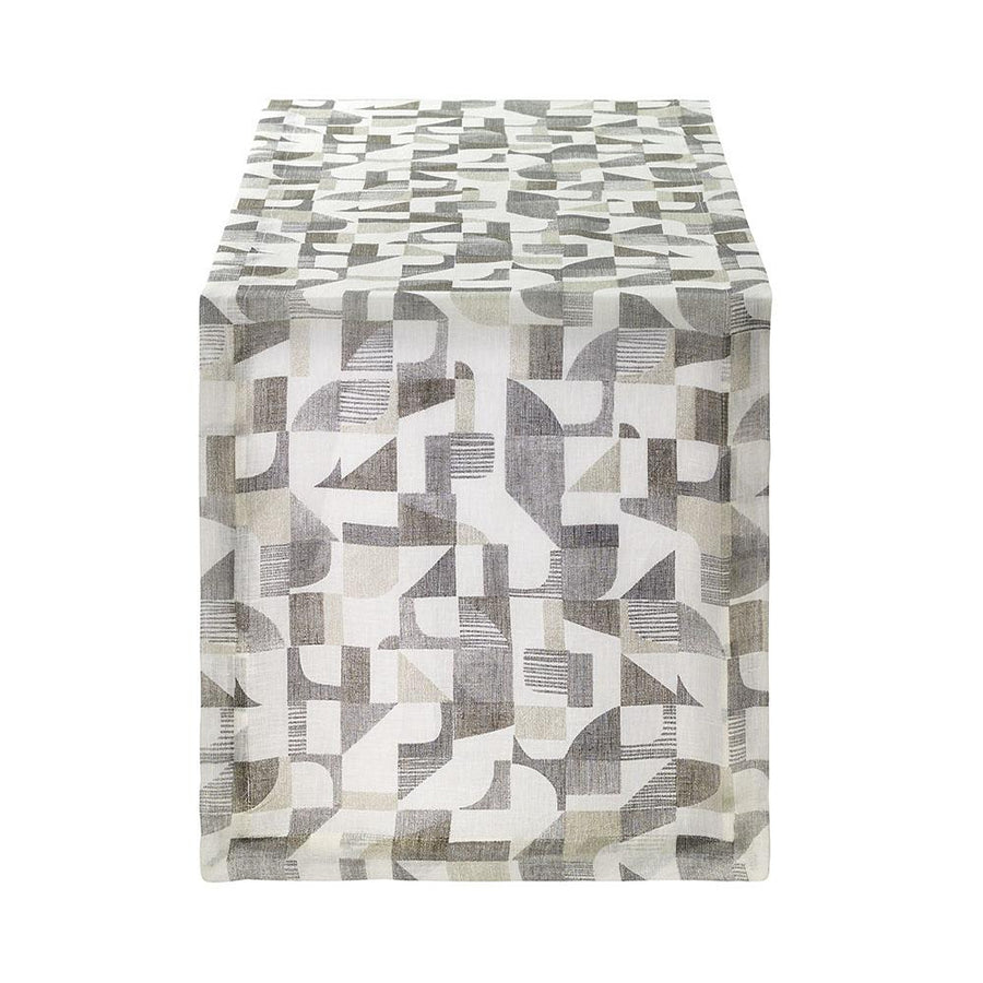 Bodrum Linens Geo Silver Runner