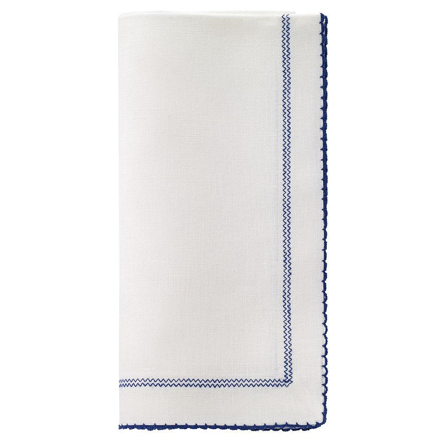 Bodrum Linens Picot White/Navy Napkin