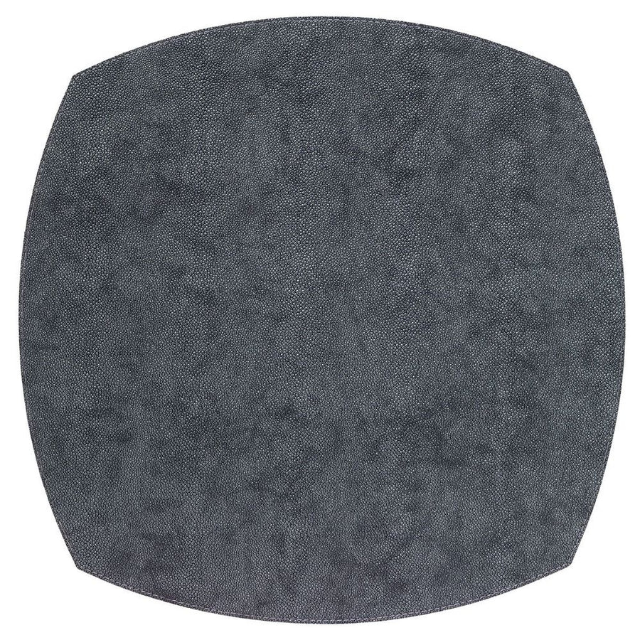 Charcoal elliptic placemat set of four, featuring a textured stingray design for elegant table settings.