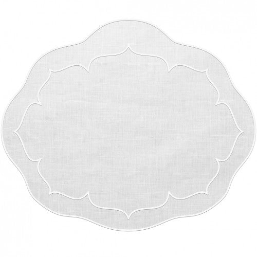 Skyros Designs Linho White Oval Placemat (set of 4)