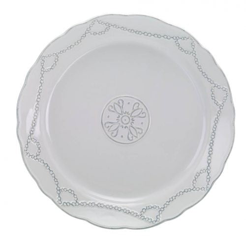 Skyros Designs Villa Beleza Vintage White Round Platter