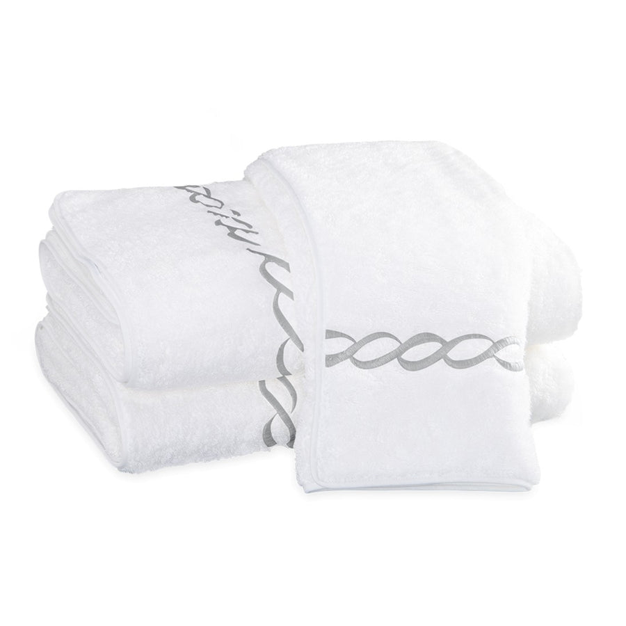 Matouk Classic Chain Silver Bath Towels