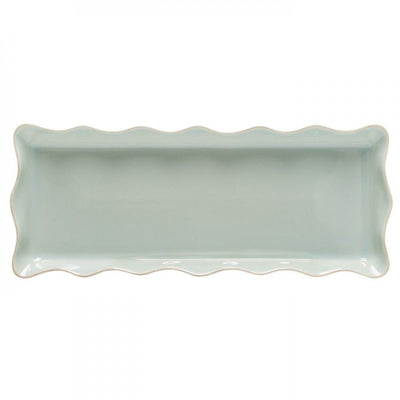 Casafina Cook & Host Robins Egg Blue Ruffled Rectangular Tray