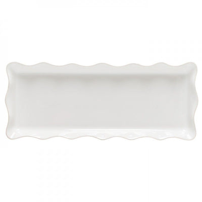 Casafina Cook & Host White Ruffled Rectangular Tray