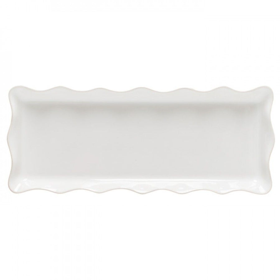 Casafina Cook & Host White Ruffled Rectangular Tray