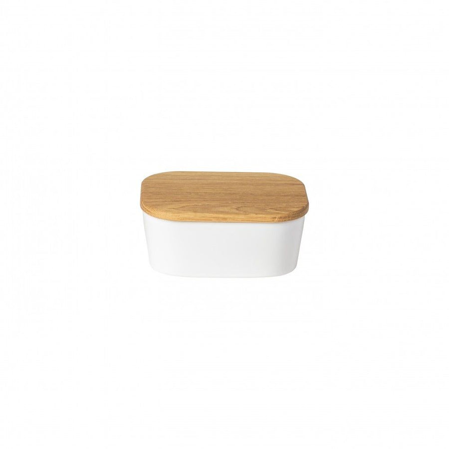 Casafina Ensemble Butter Dish with Oak Lid