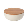 Casafina Pacifica Vanille Serving Bowl with Wood Lid