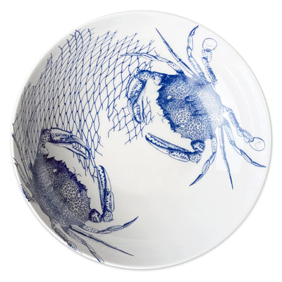Caskata Blue Crabs Wide Serving Bowl