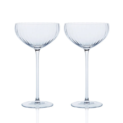 Ribbed Optic Martini Glasses Set of 4