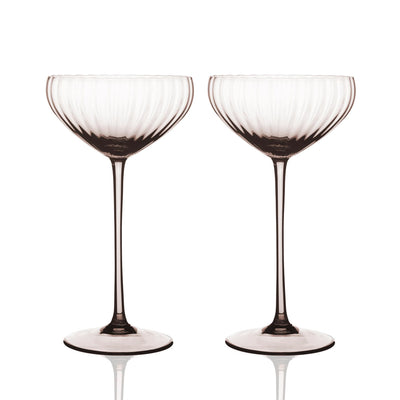 Caskata Quinn Optic Mocha Coupe Cocktail Glasses (set of 2)