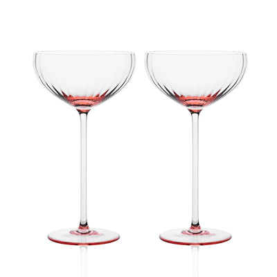 Caskata Quinn Optic Rose Coupe Cocktail Glass