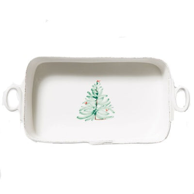 Vietri Lastra Holiday Handled Rectangular Baker