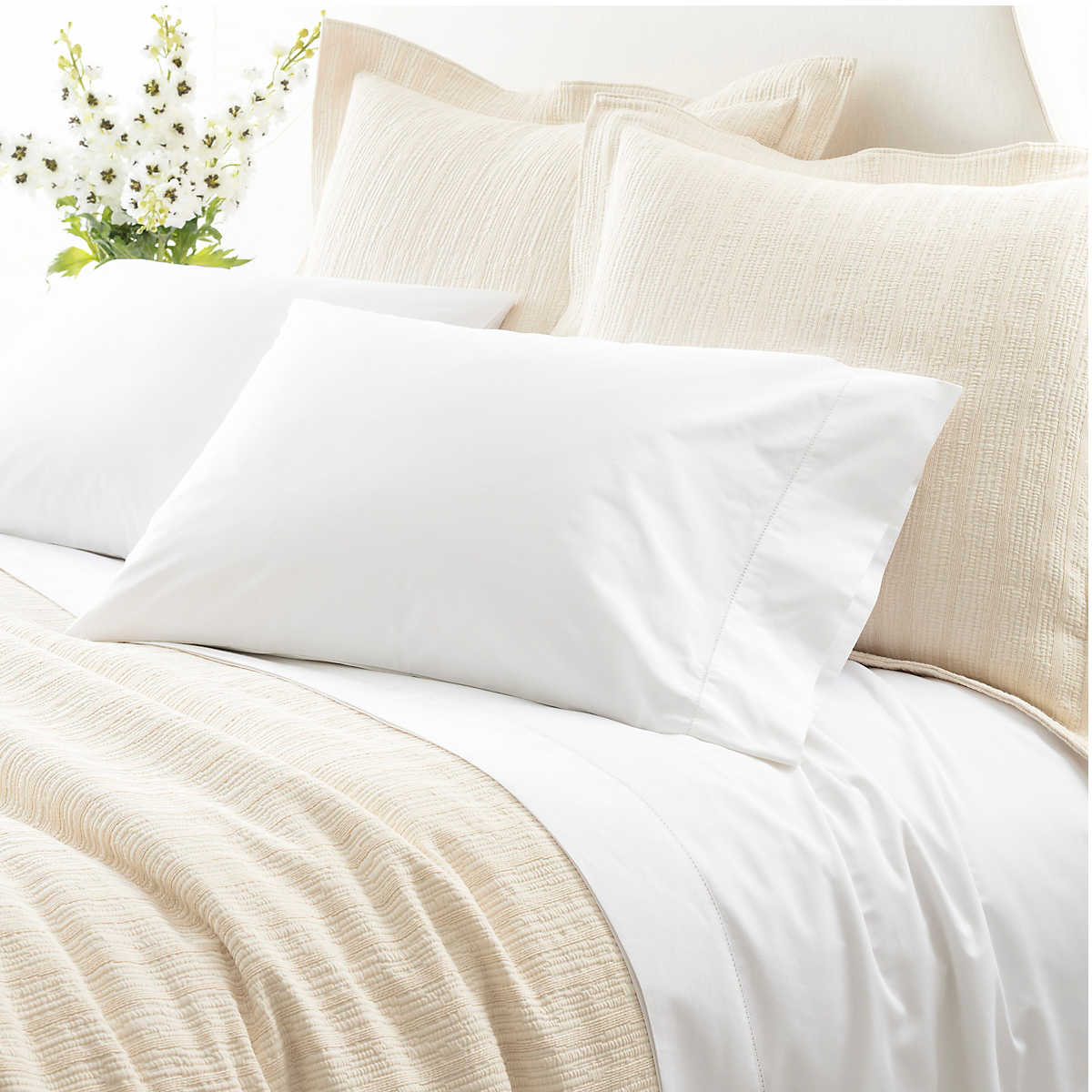 Pine Cone Hill Classic Hemstitch White Sheet Set
