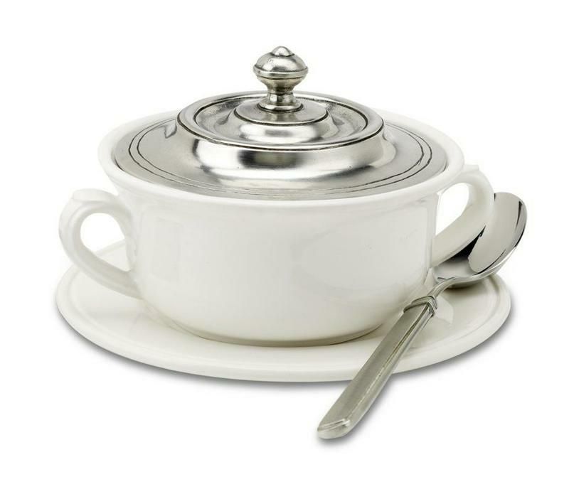 Match Pewter Convivio Covered Soup Bowl with Underplate