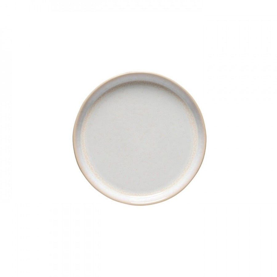 Costa Nova Notos 8-inch plate featuring a smooth, light gray surface with a subtle, textured rim.