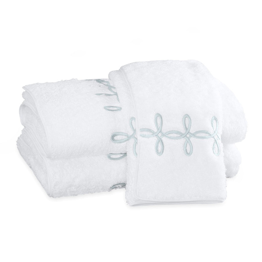 Matouk Gordian Knot Blue Bath Towels