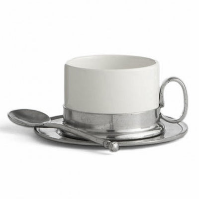Arte Italica Tuscan Cappuccino Cup & Saucer with Spoon