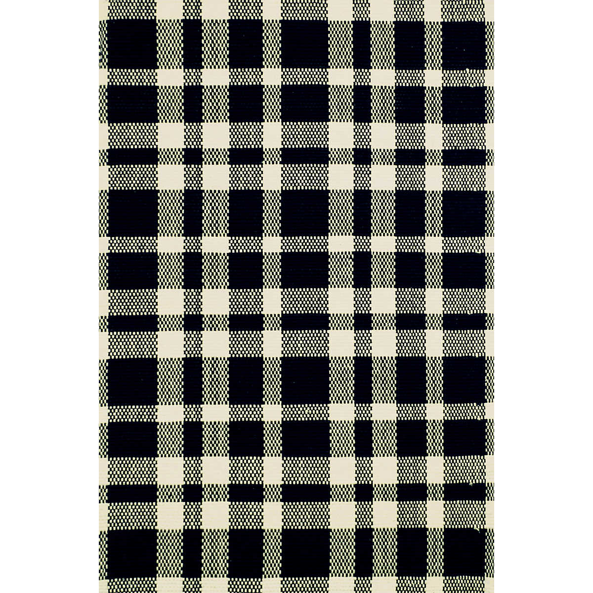 DASH & ALBERT Tattersall Black Ecru Rug Yvonne Estelle's