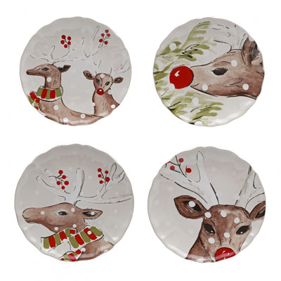 Casafina Deer Friends White Salad Plates