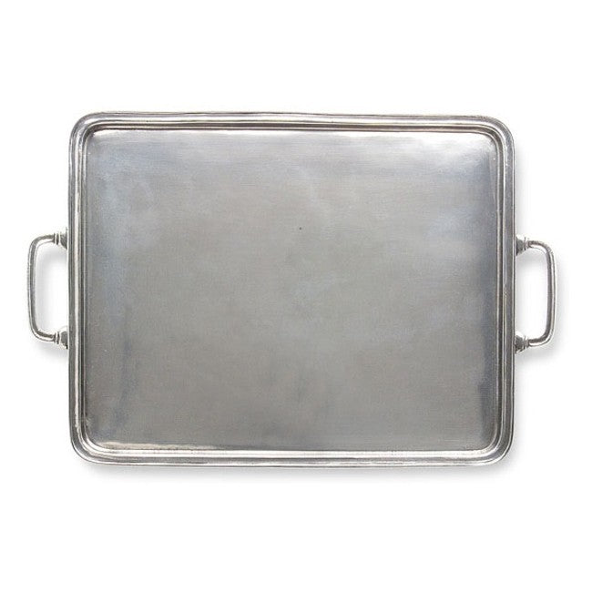 Match Pewter Large Rectangular Tray with Handles