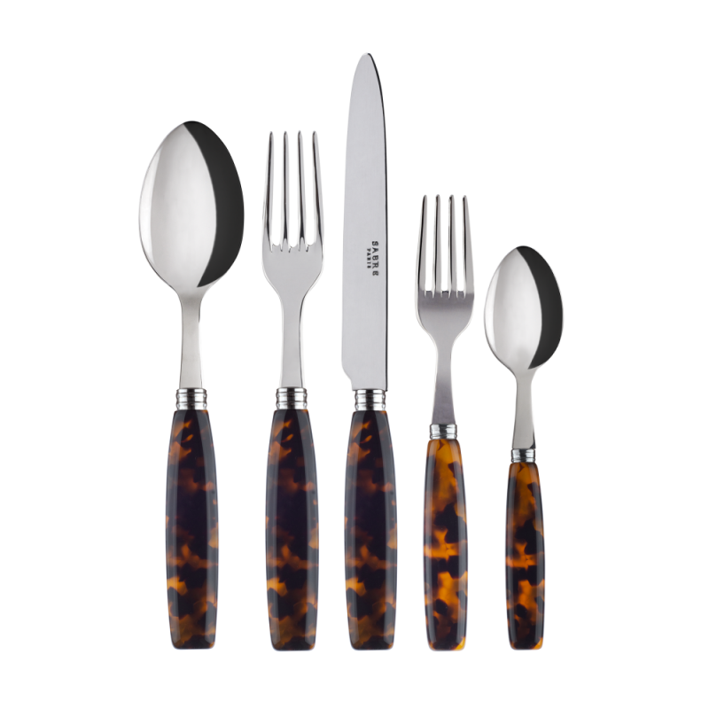 Sabre Paris Djembe Tortoise 5-piece Place Setting