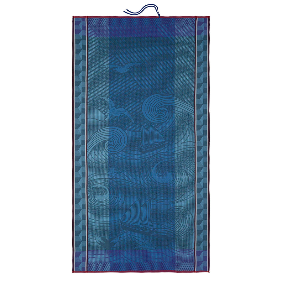 Le Jacquard Francais Baignade a Socoa Blue Beach Towel