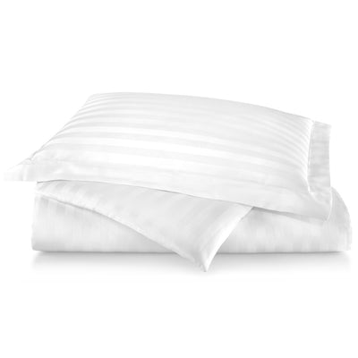 Peacock Alley Duet White Duvet Cover & Shams