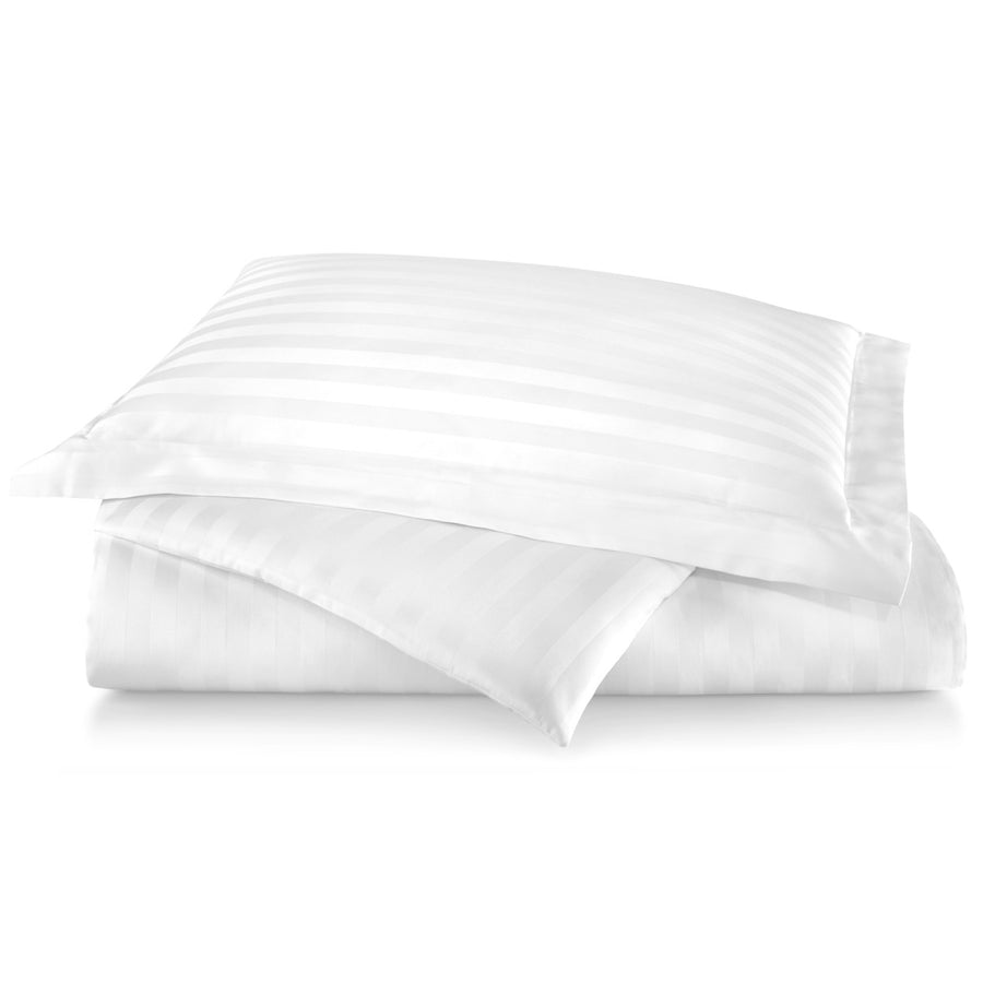 Peacock Alley Duet White Duvet Cover & Shams
