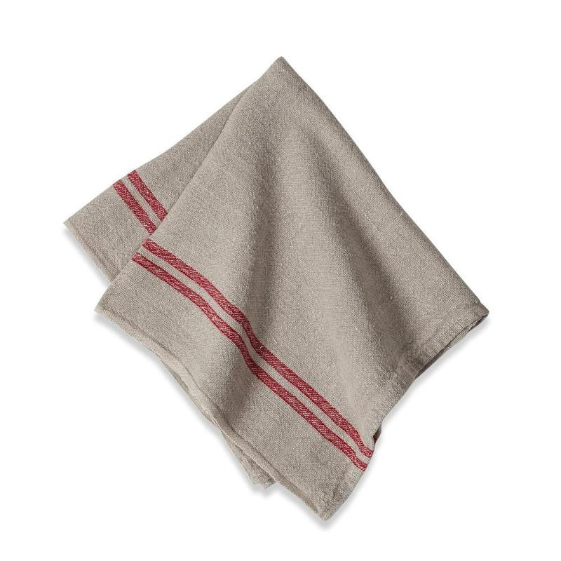 Caravan Vintage Linen Natural Red Napkin (set of 4)