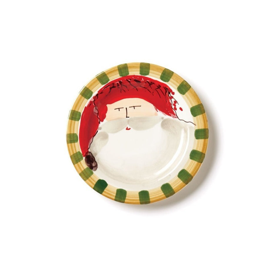 Vietri Old St. Nick Red Hat Round Salad Plate