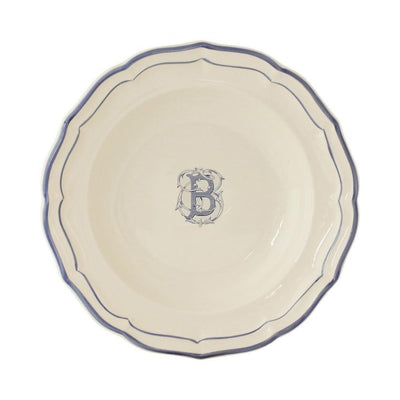 Gien Filet Bleu Monogram B Soup Plate