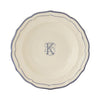 Gien Filet Bleu Monogram K Soup Plate