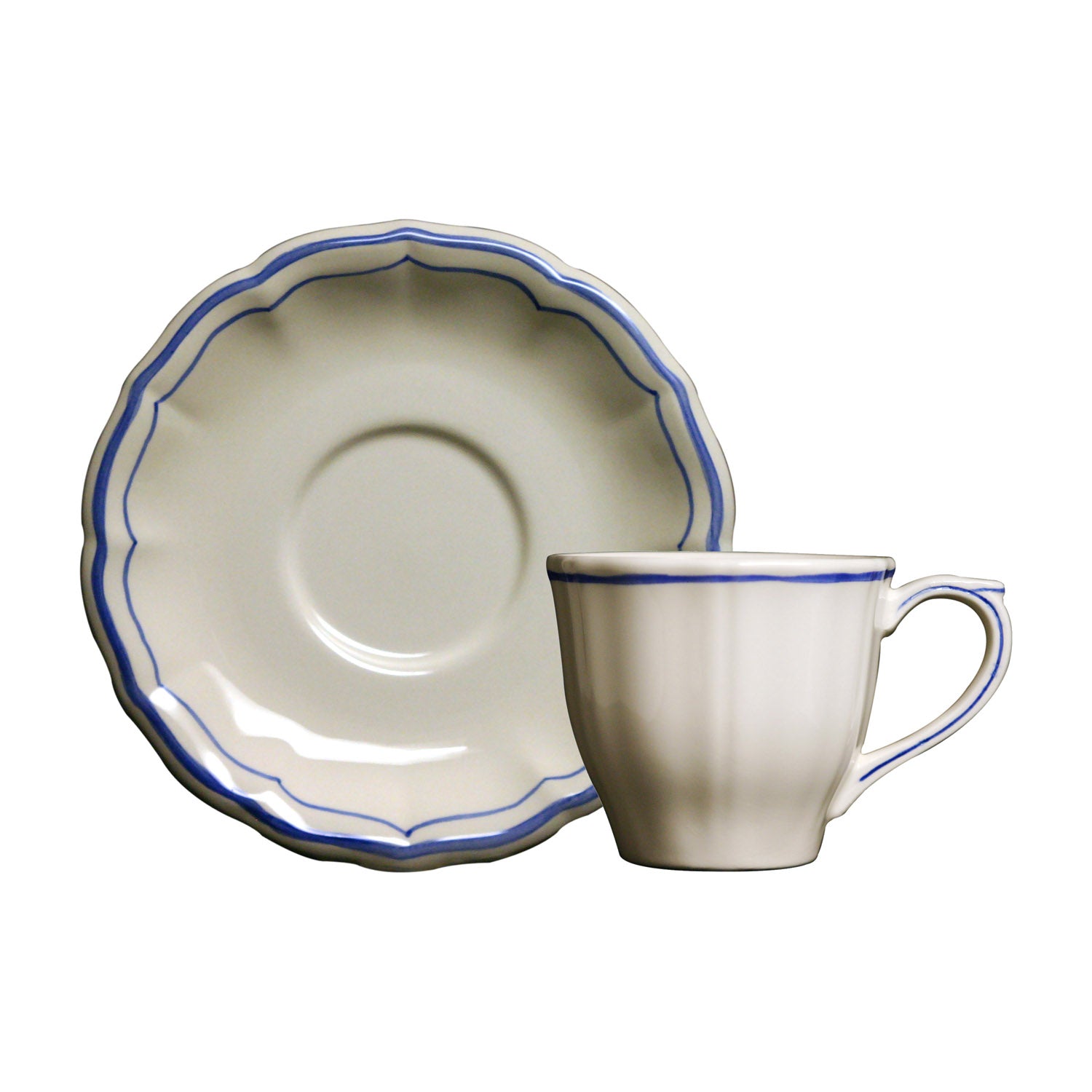 Gien Filet Bleu Tea Cup & Saucer