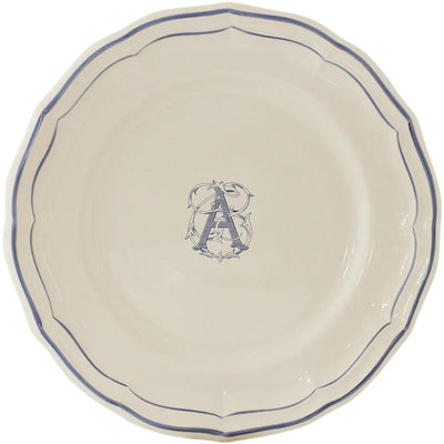 Gien Filet Bleu Monogram Dinner Plate A