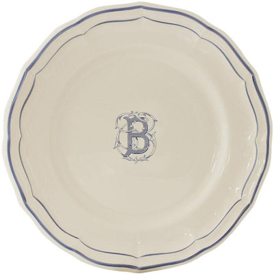 Gien Filet Bleu Monogram Dinner Plate B